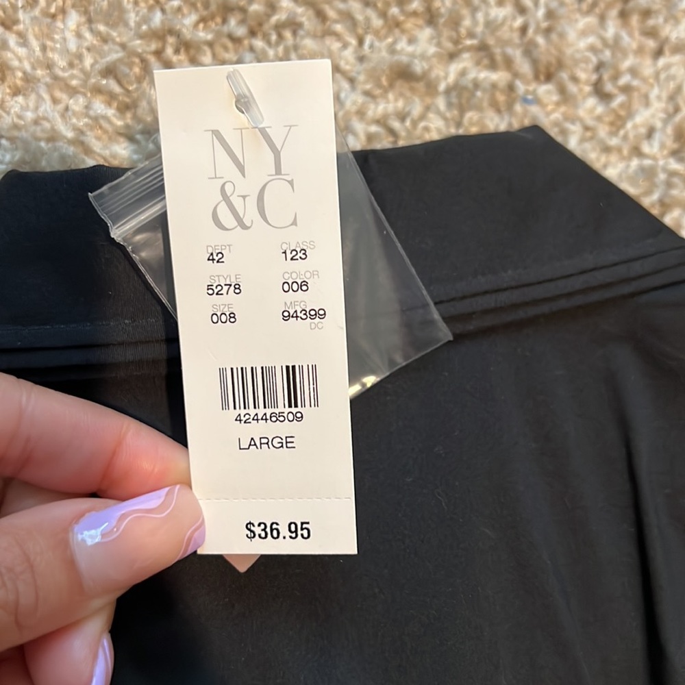 New York & Company Black Rouched Sleeve Button Up Blouse - Picture 7 of 8
